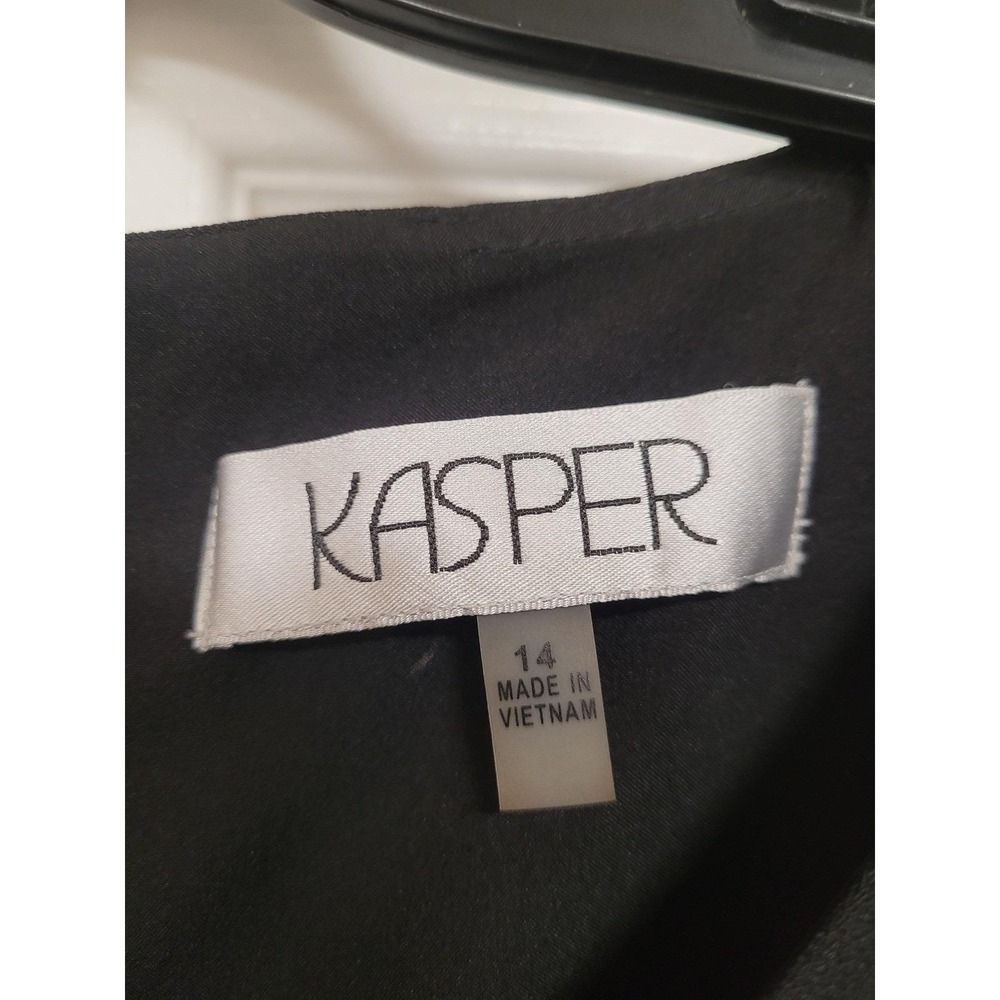 Kasper Black Sleeveless Sheath Dress Women's Career Office Flared‎ Hem Size 14 - Picture 2 of 9